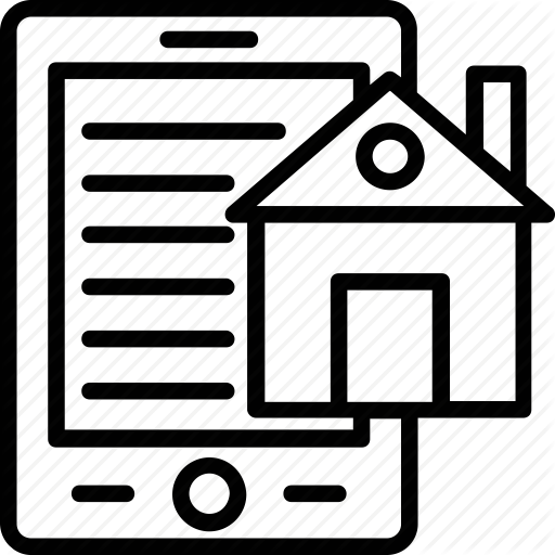 Vector illustration of a house and iPad